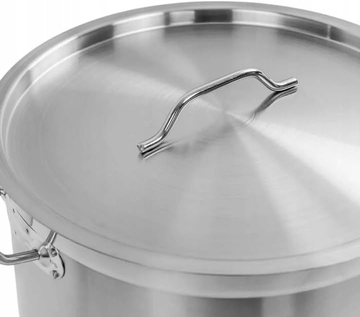 Mega-M Kochtopf GROSSE Induktion aus Edelstahl AISI 443 mit DECKEL PRO Küche Keramik, Elektro, Gas,