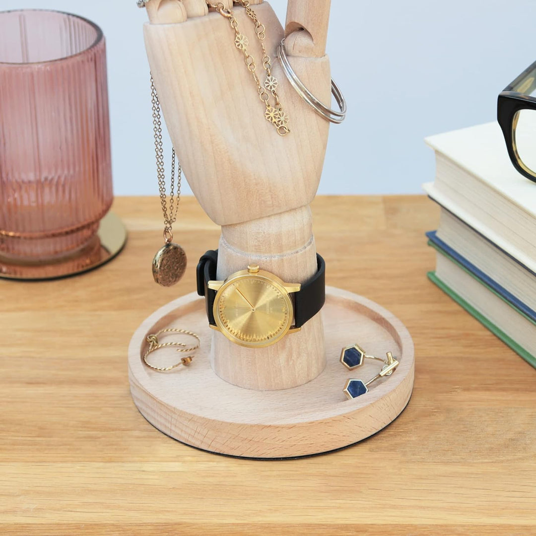 Suck UK | Schmuckhalter aus Holz | Schmuck-Organizer Hand & Ringhalter | Organizer Ständer für Schla