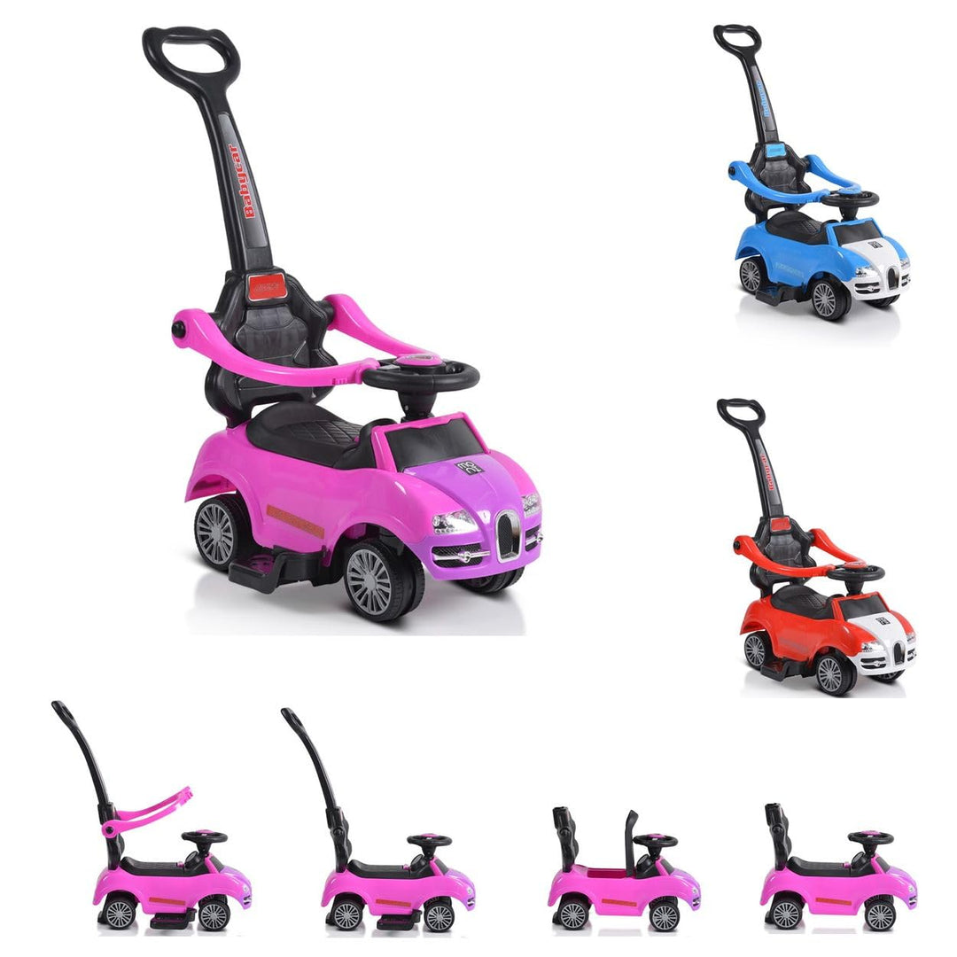 Moni Rutschauto 2 in 1 Rider 308, Rutscher mit Griff, Lehne, Bügel, Fussstütze pink, Pink