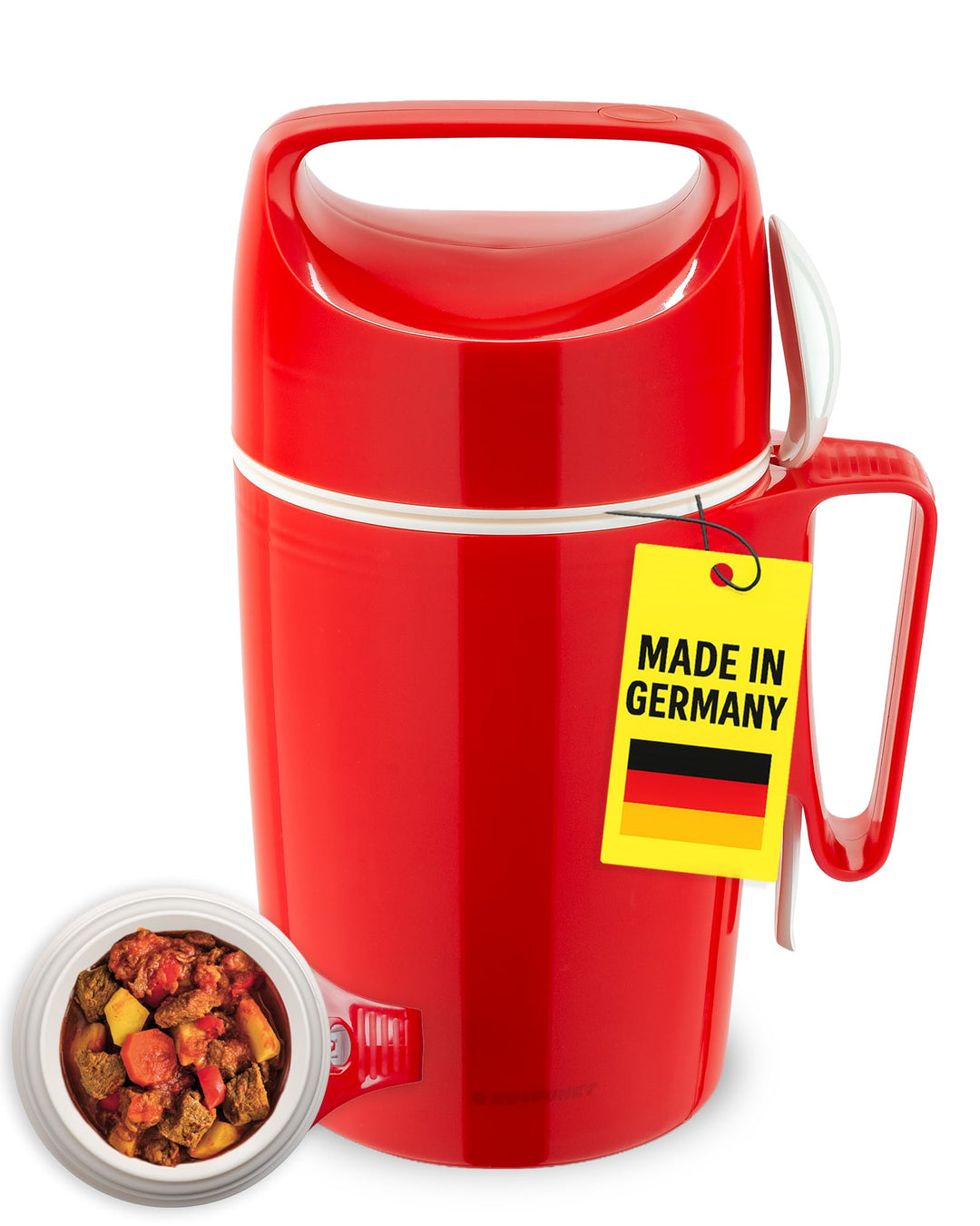 ROTPUNKT Speisegefäss 850 DIRK 0,85 l | BPA frei | Glaseinsatz | hochwertig | crazy red, Crazy Red