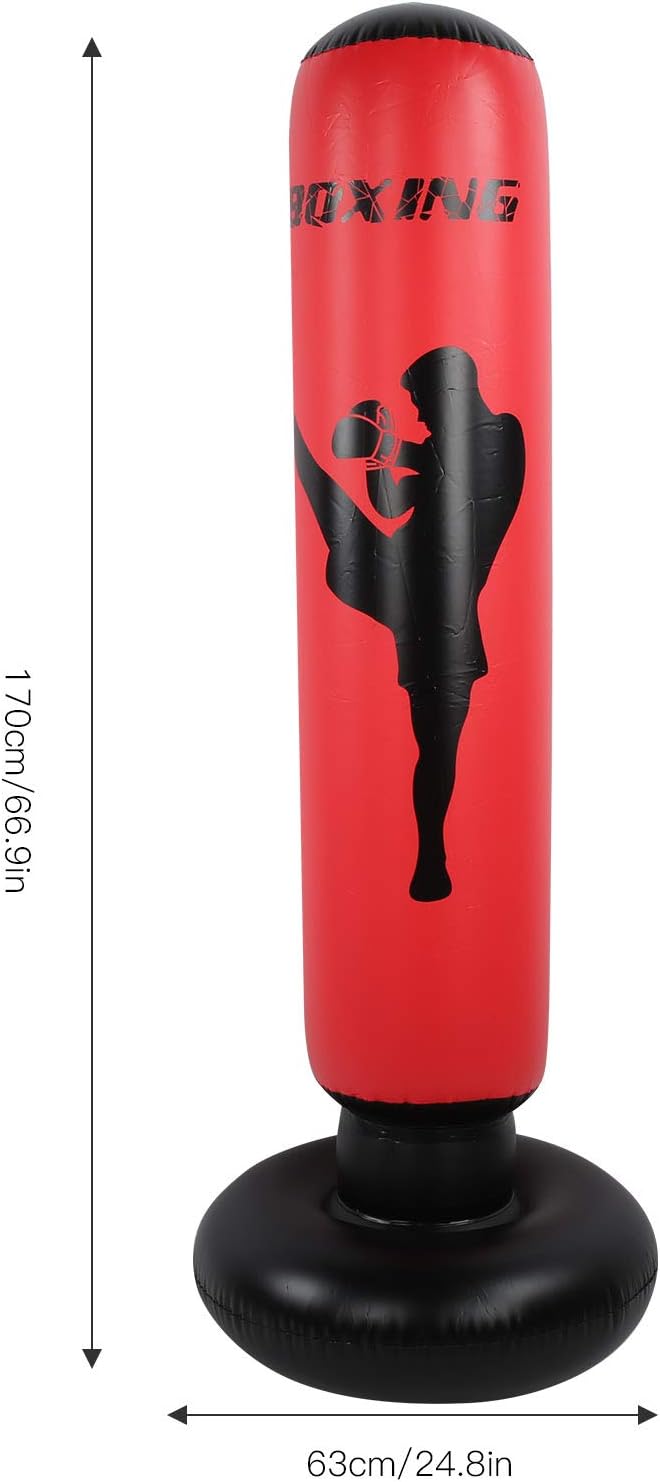 Aufblasbarer Fitness-Boxsack 170 cm Boxsäule Freistehender Tumbler Column Sandsack für Kinder Erwach