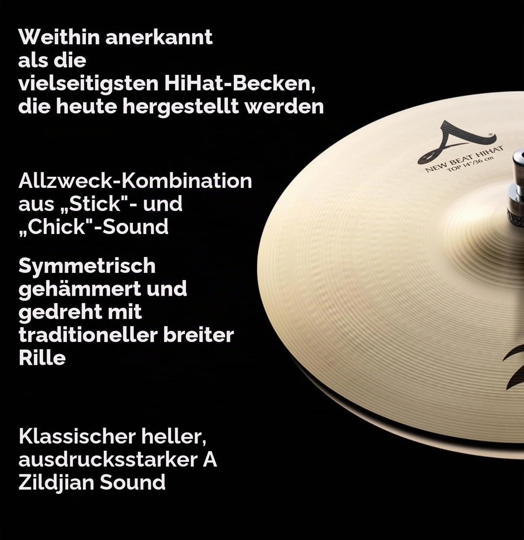 Zildjian A Zildjian Series - 14" New Beat Hi-Hat Cymbals - Pair 14 Zoll Pair, 14 Zoll Pair