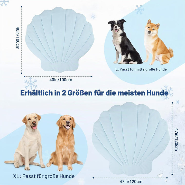 Kühlmatte für Hunde 100 × 100 cm Gross, Q-Max>0,5 Selbstkühlende Hundematte, Wendbare Kühl- und Wärm