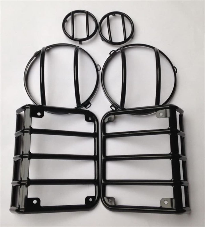 SXMA LED-Lichtschutzhaube-Kit Stahl-Led-Lampenschutzhaube für HeadLight Rücklicht Blinker Jee Wrangl