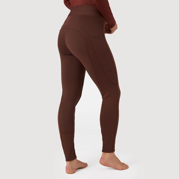 HORZE Damen Thermoreitleggings Active mit Handytasche, Winterreithose, Thermo Reithose Damen 36 Rum