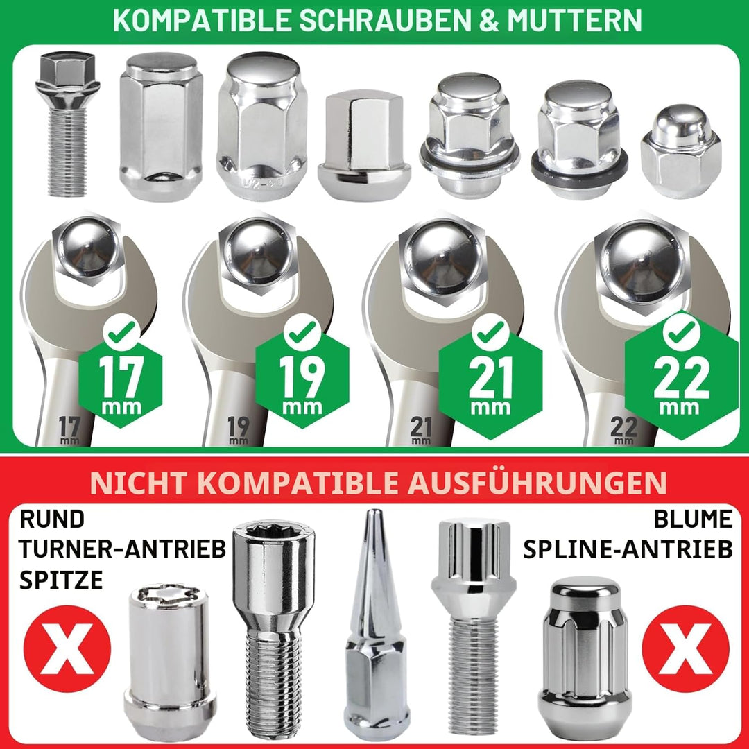 Spurtar 5 Stück Steckschlüsselsatz, Special Schraubenausdreher Werkzeug zum Entfernen von Schraubenm