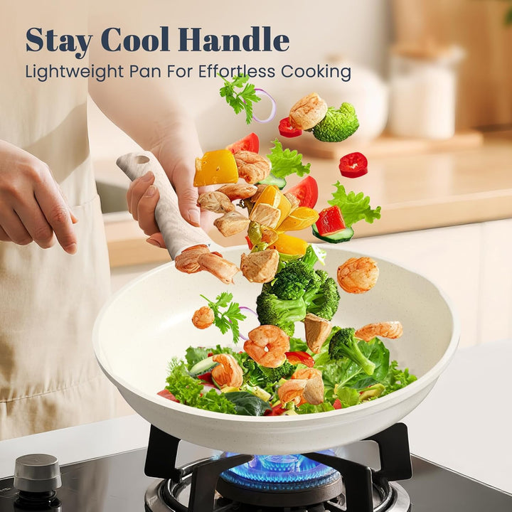 Keramik Pfanne 28cm Antihaft Beschichtet, Bratpfanne Induktion, Omelette Pfanne, Cooking Frying Pan,