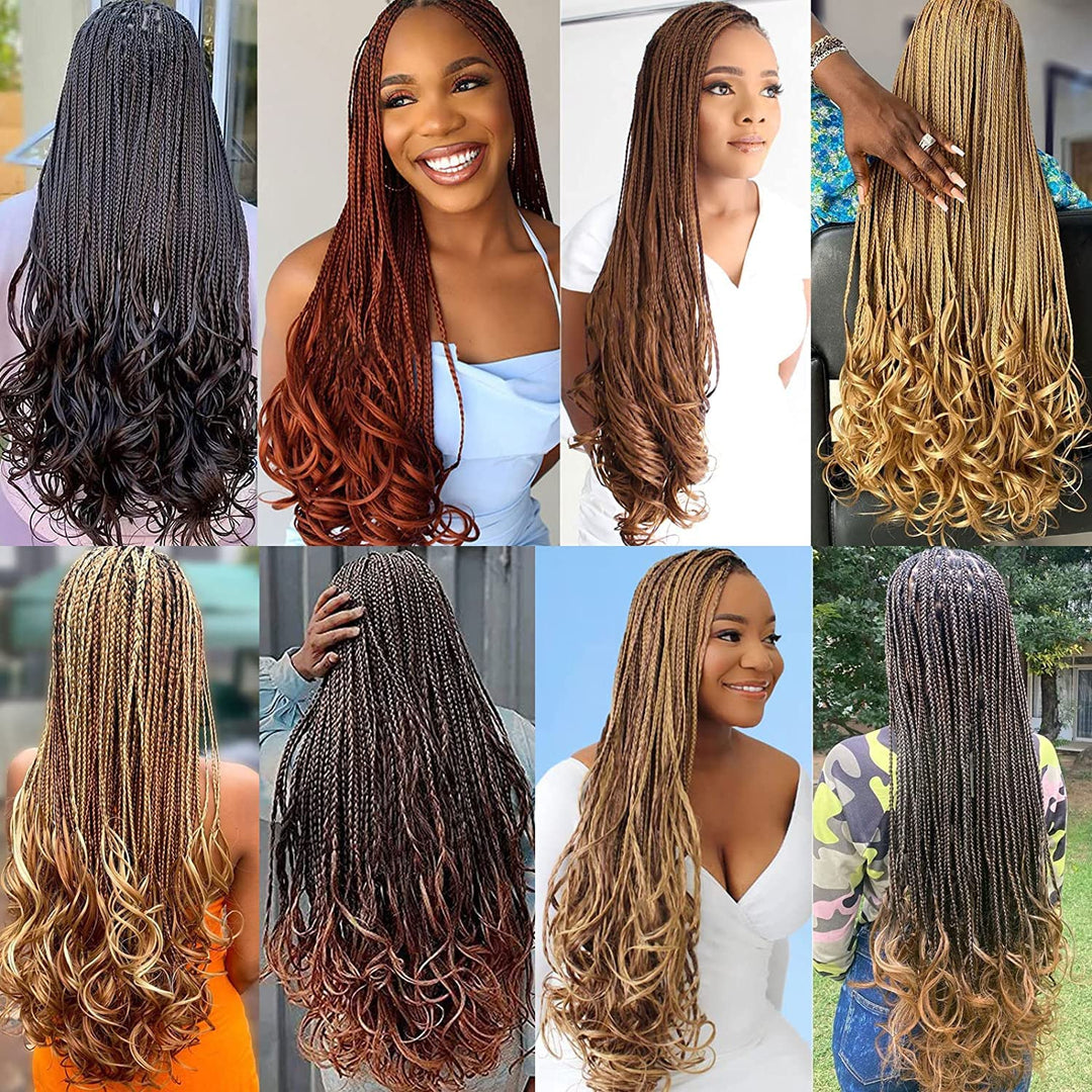 Xtrend 22 Inch Pre Stretched Bouncy Loose Wavy Braiding Hair 8 Packs Copper Red French Curly Braidin
