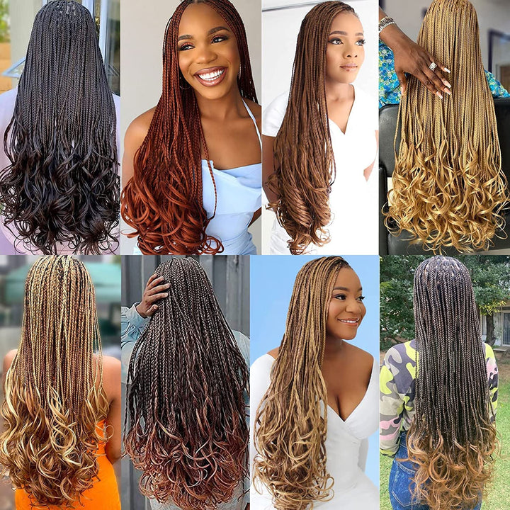 Xtrend 30 Inch Pre Stretched Bouncy Loose Wavy Braiding Hair 8 Packs French Curly Braiding Hair Synt