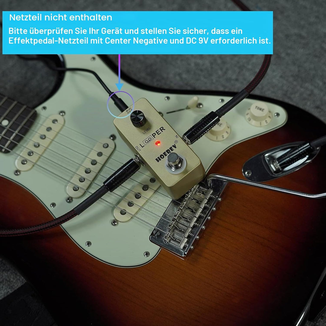 Hoerev Gitarre Mini Loop Effektor Looper Sampler Effekte Tuner für elektrische akustische Gitarre Ba