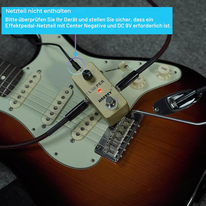 Hoerev Gitarre Mini Loop Effektor Looper Sampler Effekte Tuner für elektrische akustische Gitarre Ba