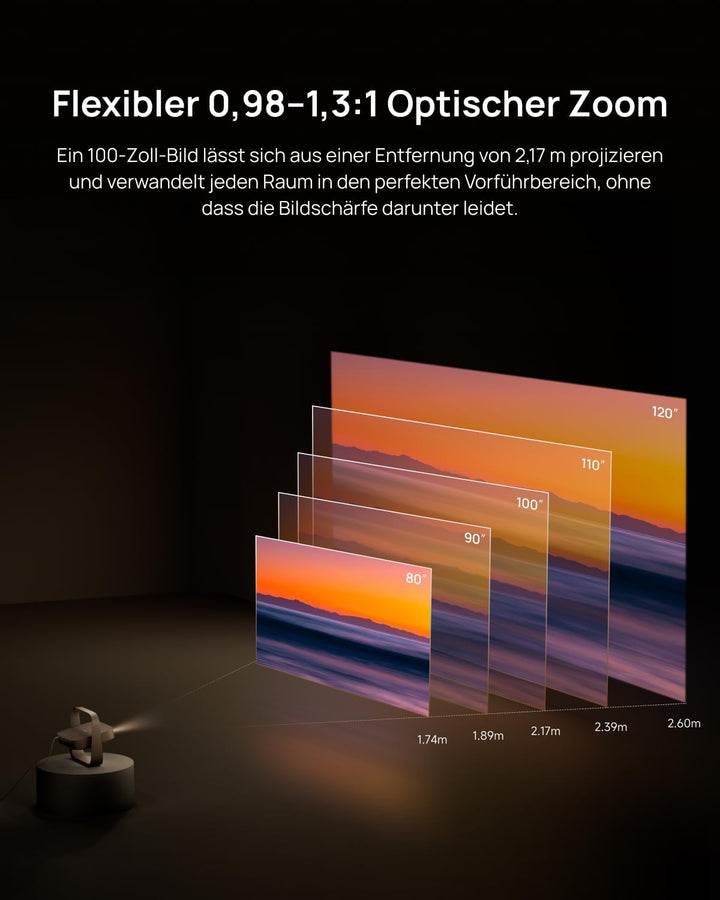 XGIMI Elfin Flip 4K Beamer Heimkino, Laser Projektor Outdoor Tageslicht | 1600 ISO-Lumen, Google TV