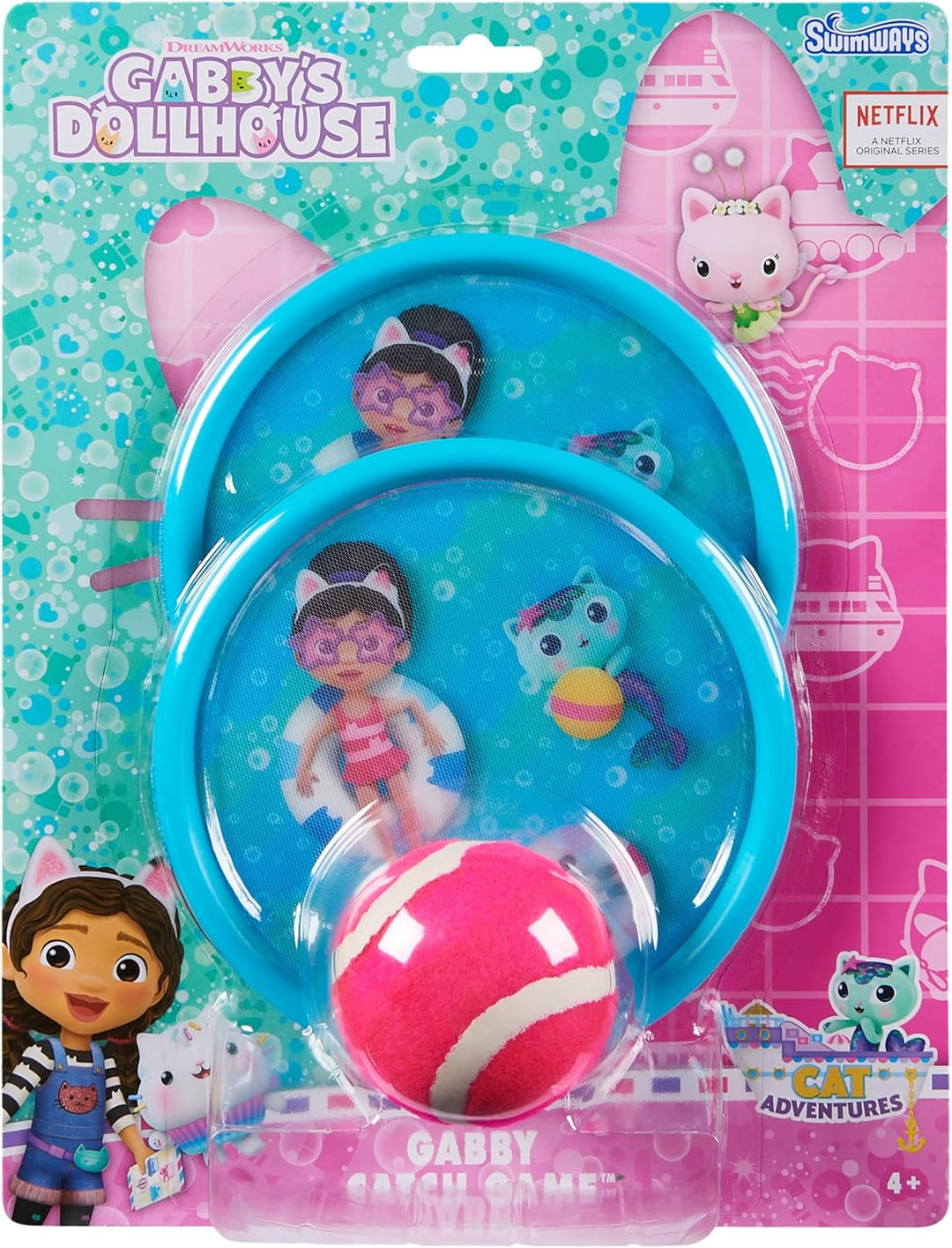 SwimWays Gabby´s Dollhouse wasserfestes Klettballspiel, geeignet für Kinder ab 4 Jahren