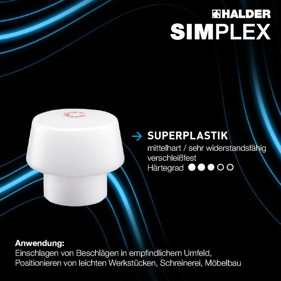 HALDER - Plusbox Schreinerarbeiten, SIMPLEX-Schonhammer, TPE-soft/Superplastik plus Konturenlehre |