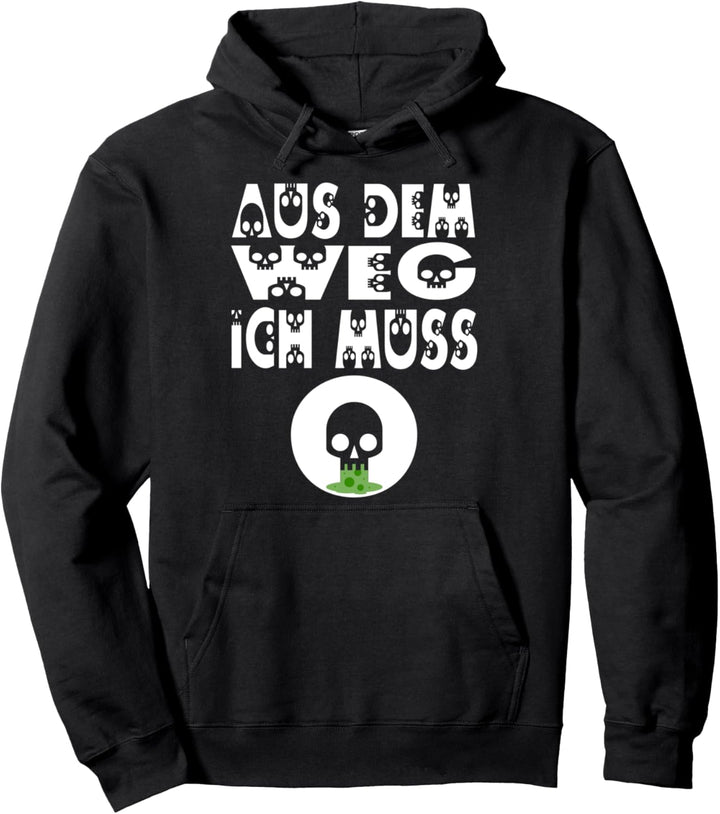 Spruch Kotzen Totenkopf Skull Pullover Hoodie