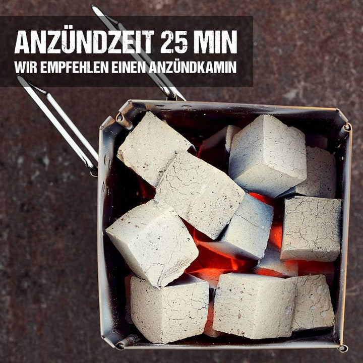 McBrikett KOKOKO CUBES Premium Grillkohle, 8 kg Bio Kokos Grillbriketts