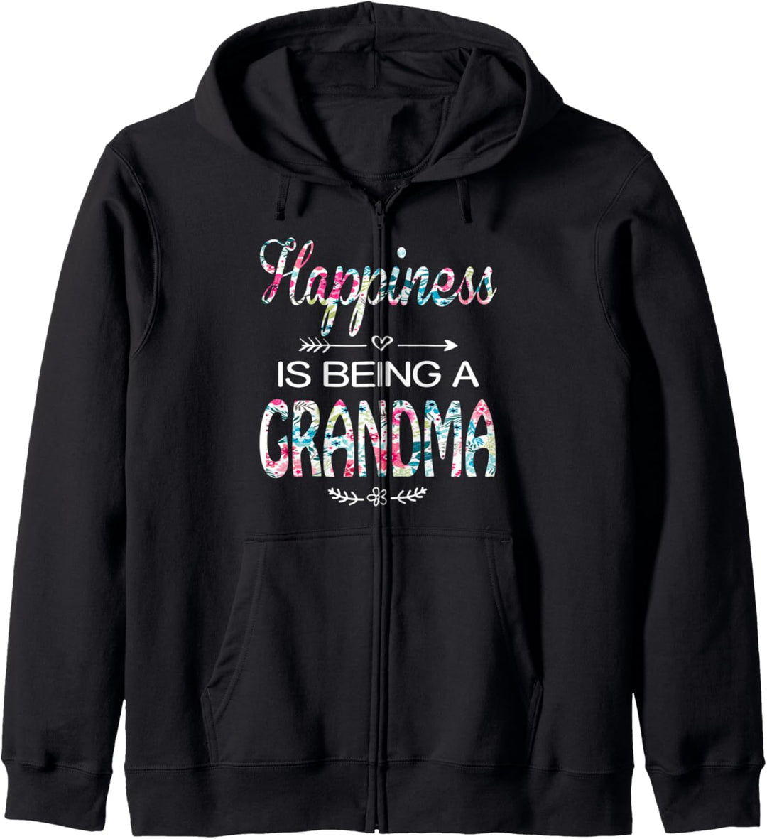 Happiness is Being a Grandma T-Shirt für Damen, mit Aufschrift "Grandma" Kapuzenjacke