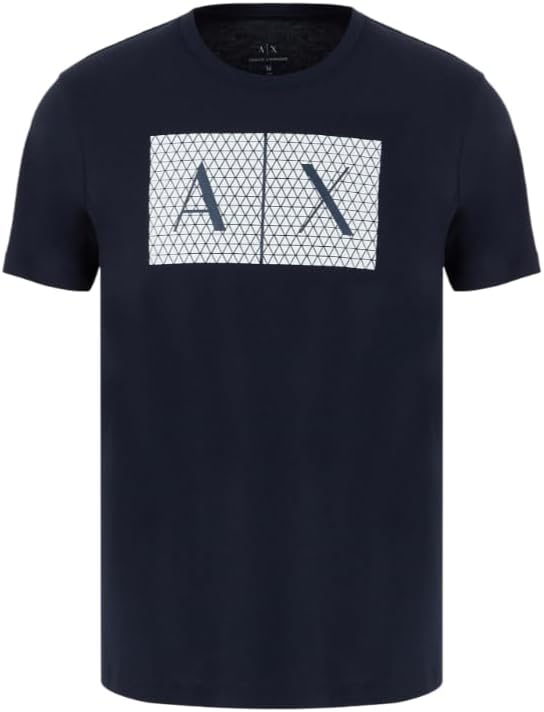 Armani Exchange Herren Crew Quited Logo Tee T-Shirt XS Blau, XS Blau