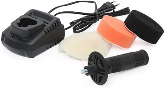 YATO Profi 12V Mini Akku Polier-Maschine mit Zusatzgriff, ø80mm Polierteller, mit 2.0 Ah Akku und La