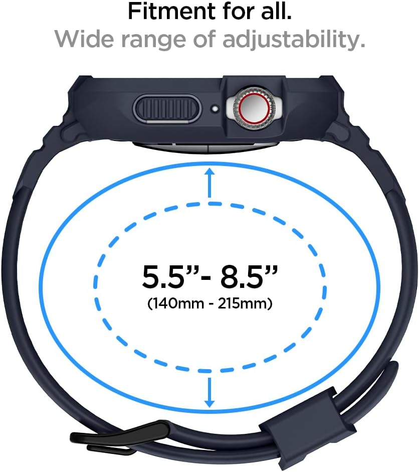 Spigen Rugged Armor Pro Hülle mit Band für Apple Watch 45/44mm | TPU-Unibody-Hülle mit Armband, Carb