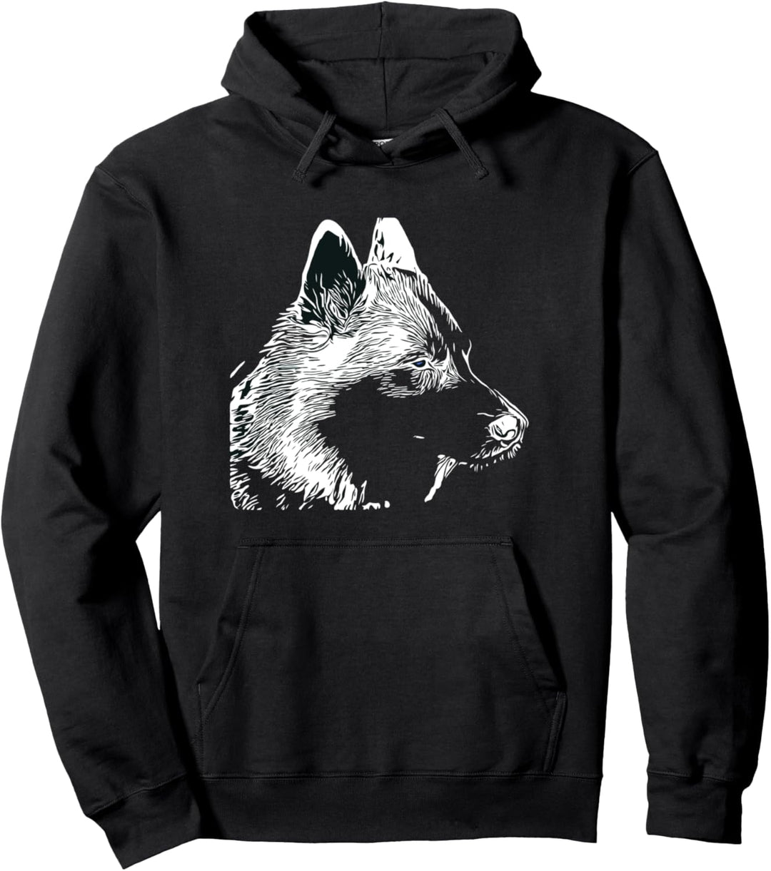 weisser Husky Hund Pullover Hoodie