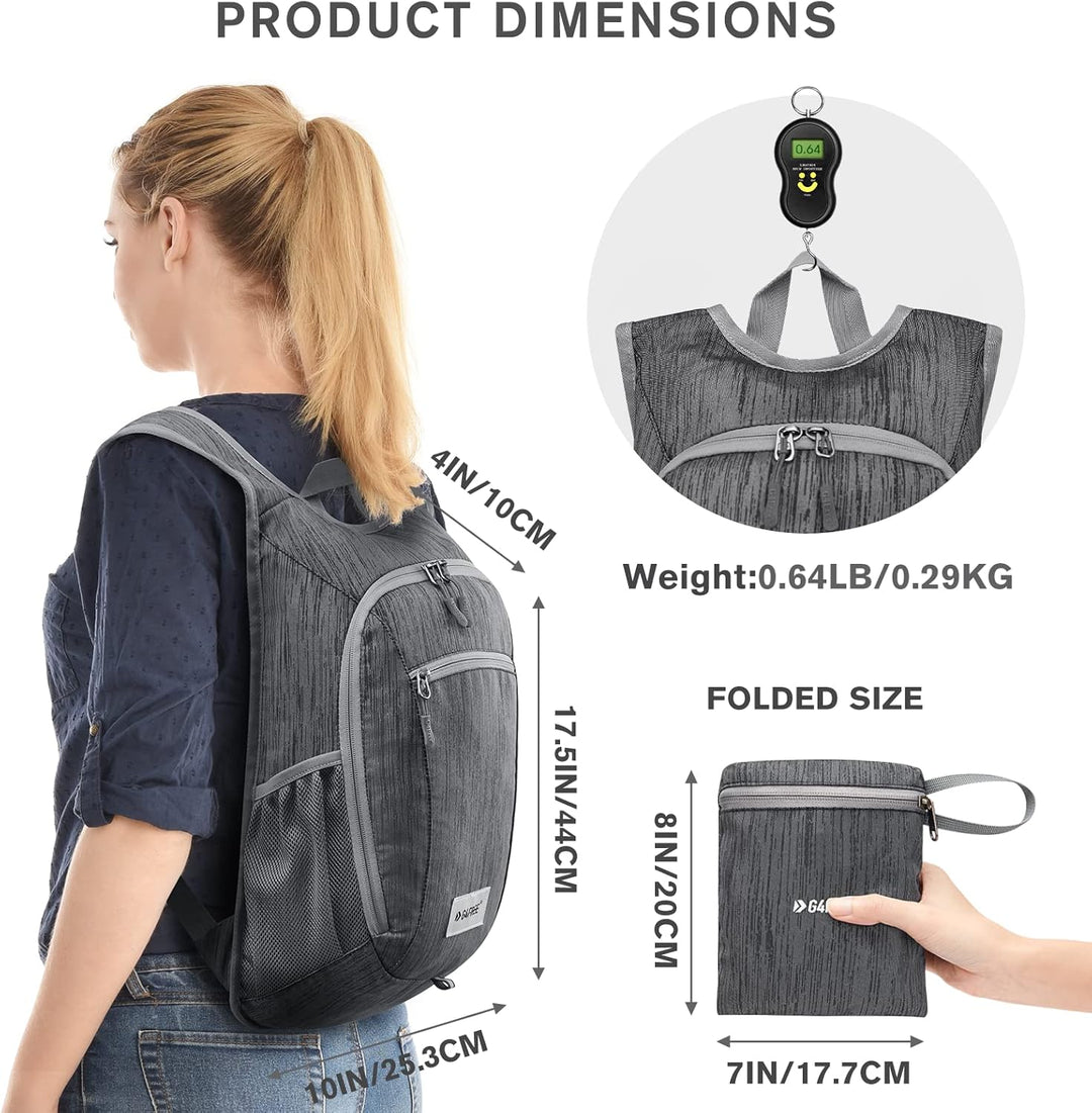 G4Free 10/15/20L Faltbarer Rucksack Klein, Wanderrucksack Leicht, Tagesrucksack Damen Herren für Wan