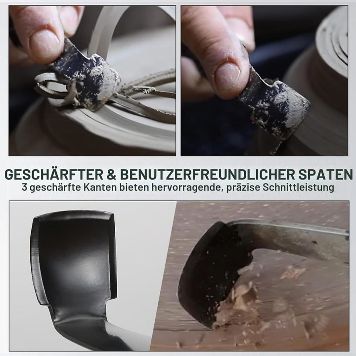 Keramik-Töpfer-Set, Spatel, vielseitig und effizient, doppeltes Ende, geschliffen, Karbonstahl, Werk