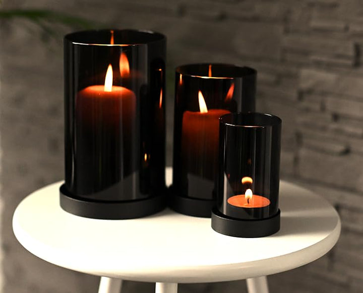 CeleBig® Windlicht 1er Set (3 Gläser) mit Meereslicht-Effekt | Lichtermeer | Kerzenhalter mit Windli
