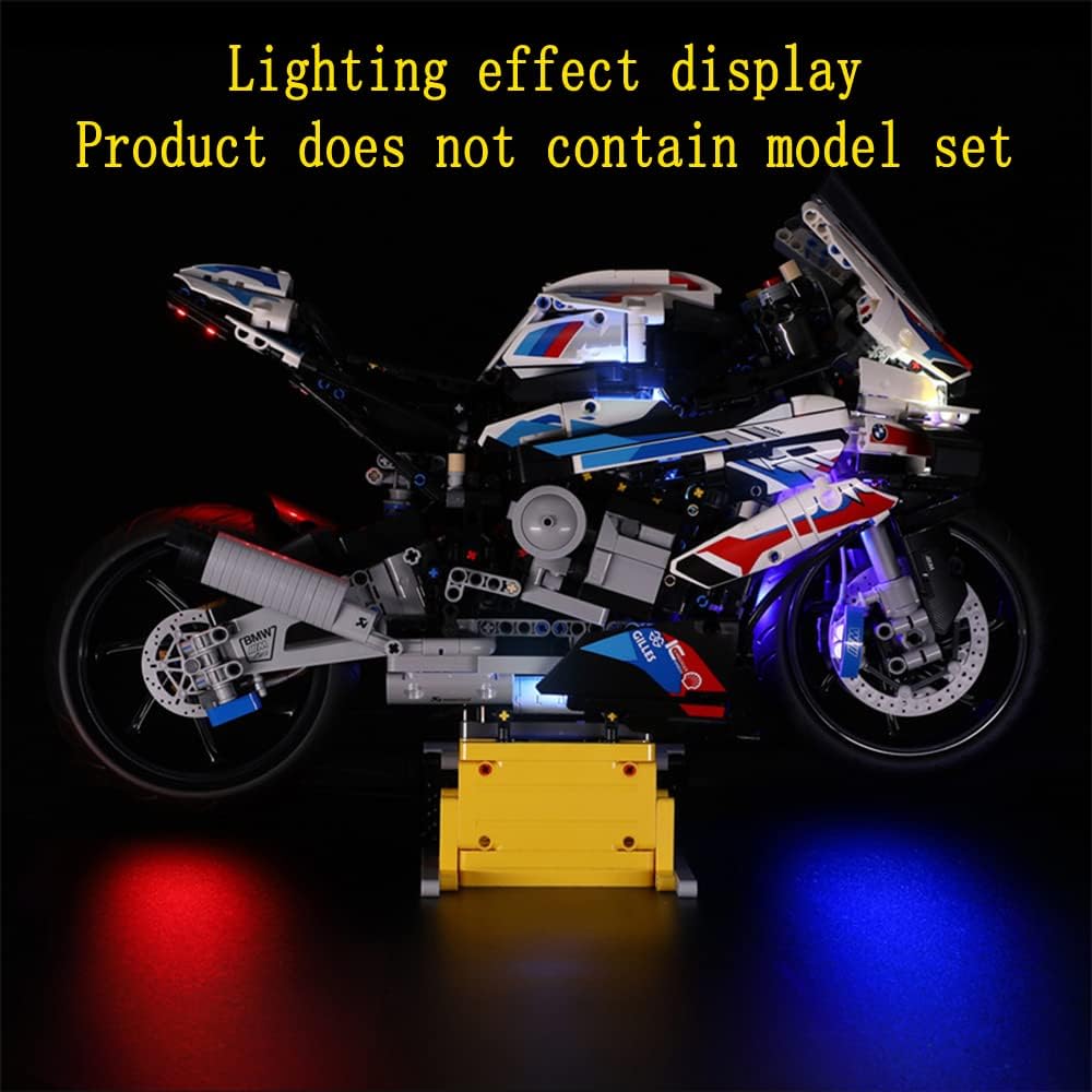 GEAMENT LED Licht-Set Kompatibel mit Lego BMW M1000RR - Beleuchtungsset für Technic 42130 Baumodell