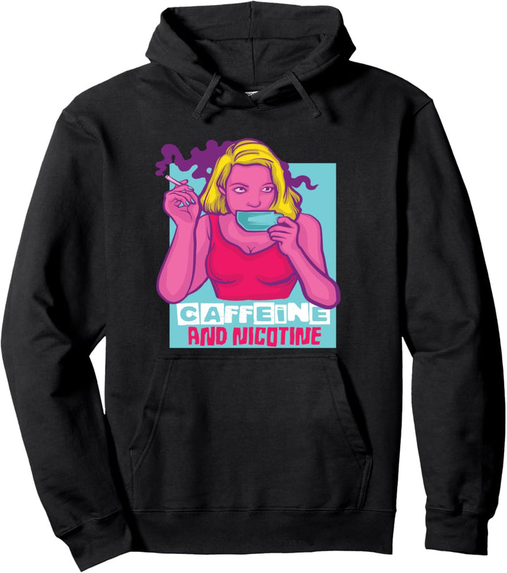 Pastell Goth Koffein Und Nikotin Kawaii Kaffee Pullover Hoodie