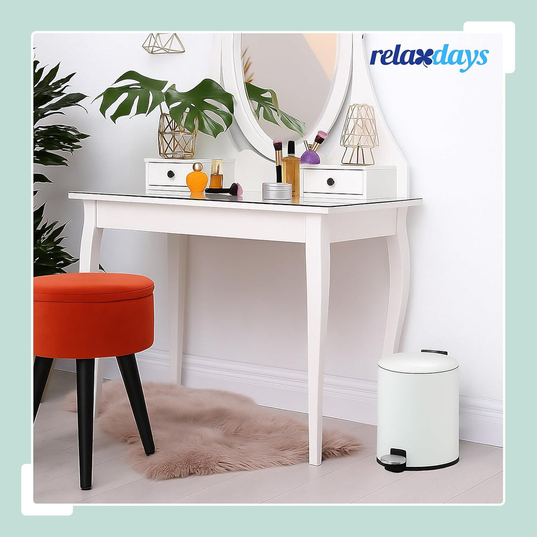 Relaxdays Mülleimer Bad, 3 l, Kosmetikeimer mit Soft-Close, in Matter Optik, entnehmbarer Inneneimer