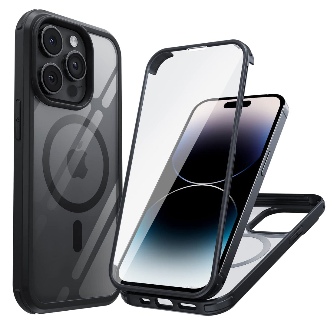Holidi iPhone 14 Pro Max Hülle für Magsafe, 360 Grad Hülle, Handyhülle Schutzhülle mit Eingebautem 9