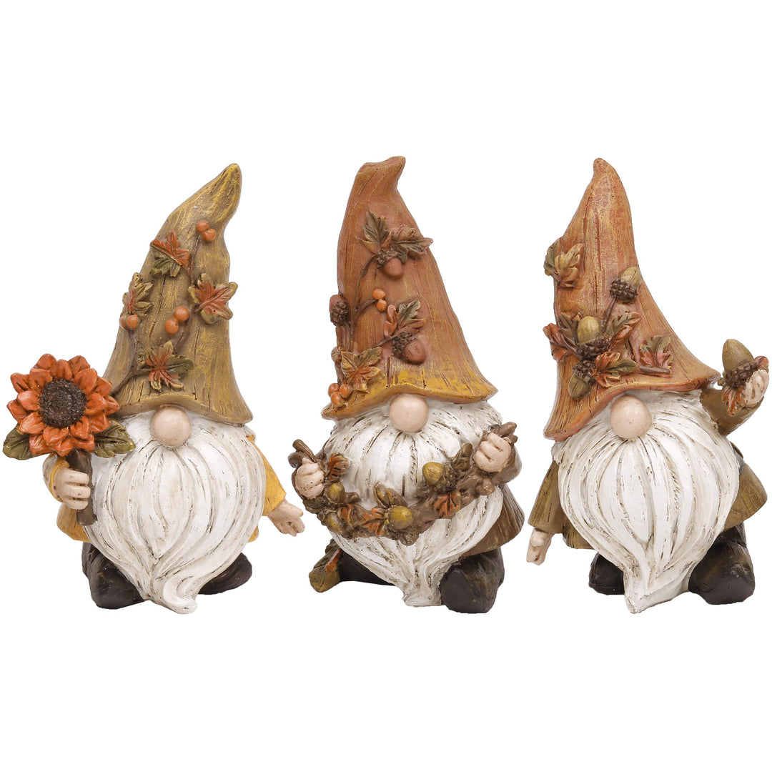 Valery Madelyn 3er Herbstdeko Figuren Kunstharz Zwerge Gartendeko,10cm Gartenzwerge für Herbst Deko