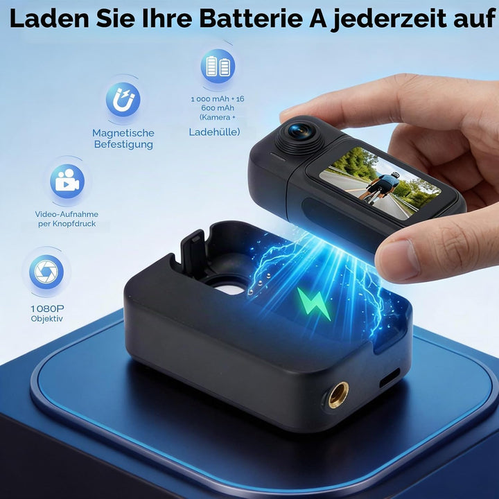 Action Kamera 4K 360° Motorrad Helm Cam