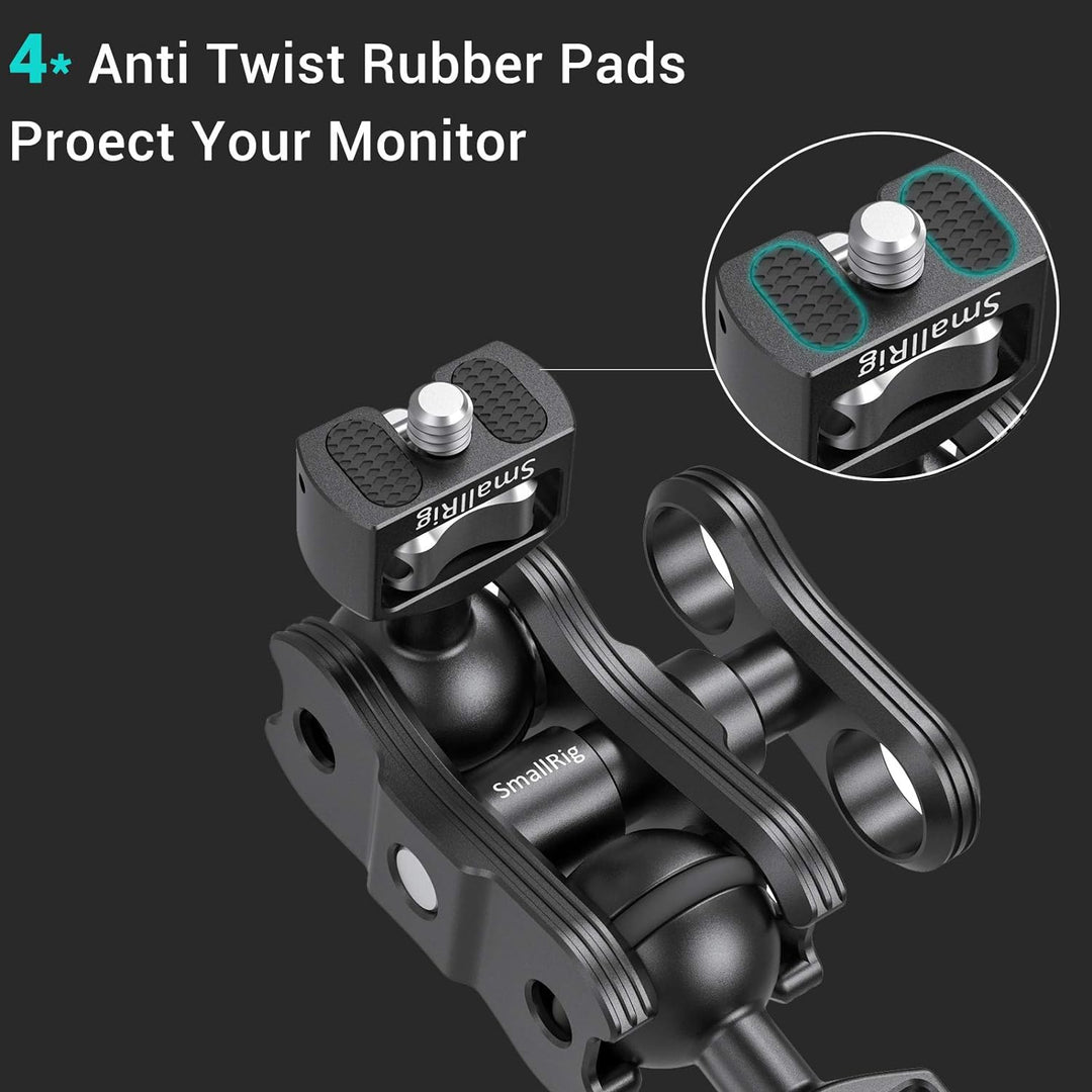 SmallRig Articulating Arm mit doppeltem Kugelkopf von 360° einstellbarem Drehung und mit 1/4 "Schrau