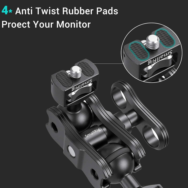 SmallRig Articulating Arm mit doppeltem Kugelkopf von 360° einstellbarem Drehung und mit 1/4 "Schrau