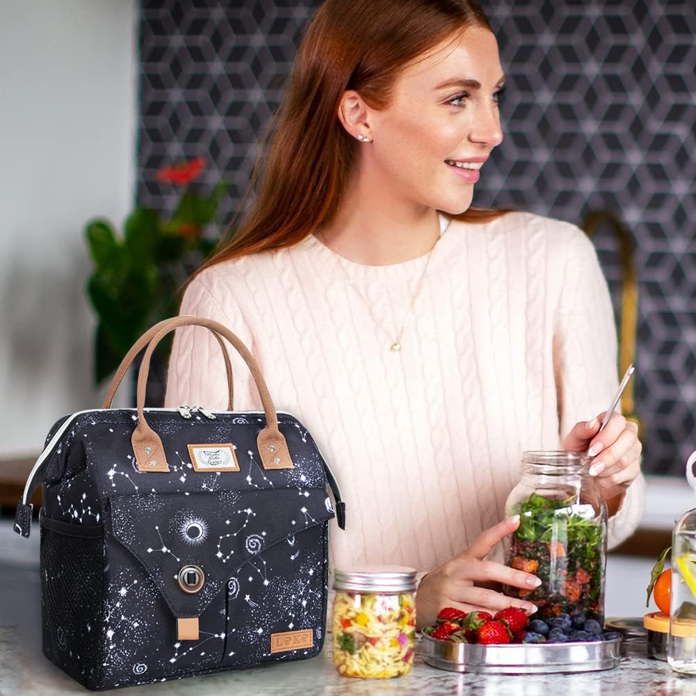 Lekesky Kühltasche Damen Lunchtasche Isolierte für Frauen Auslaufsichere weit geöffnete Lunchbox, 11