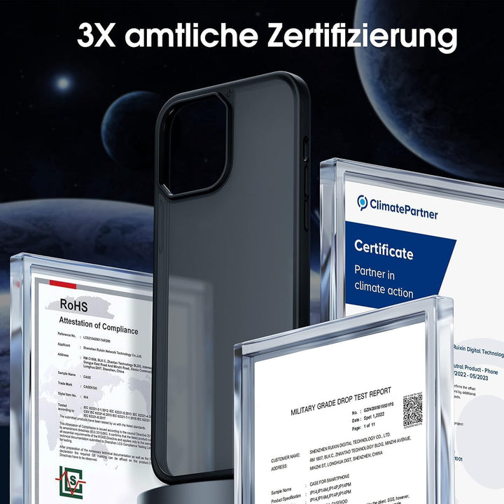 CASEKOO Matt Power für iPhone 12/12 Pro Hülle [TOP Militärschutz] Stossfeste Kratzfeste Schutzhülle