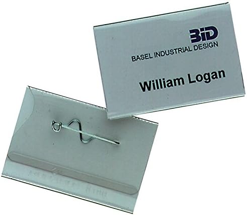 Durable Namensschild mit Nadel, 54 x 90 mm, transparent, Packung à 50 Stück, 800419 54 x 90 mm Welle