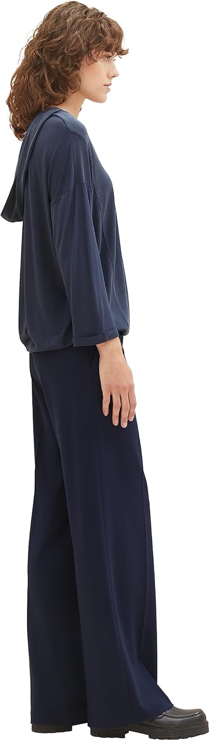 TOM TAILOR Damen T-Shirt mit Kapuze M 10668 - Sky Captain Blue, M 10668 - Sky Captain Blue