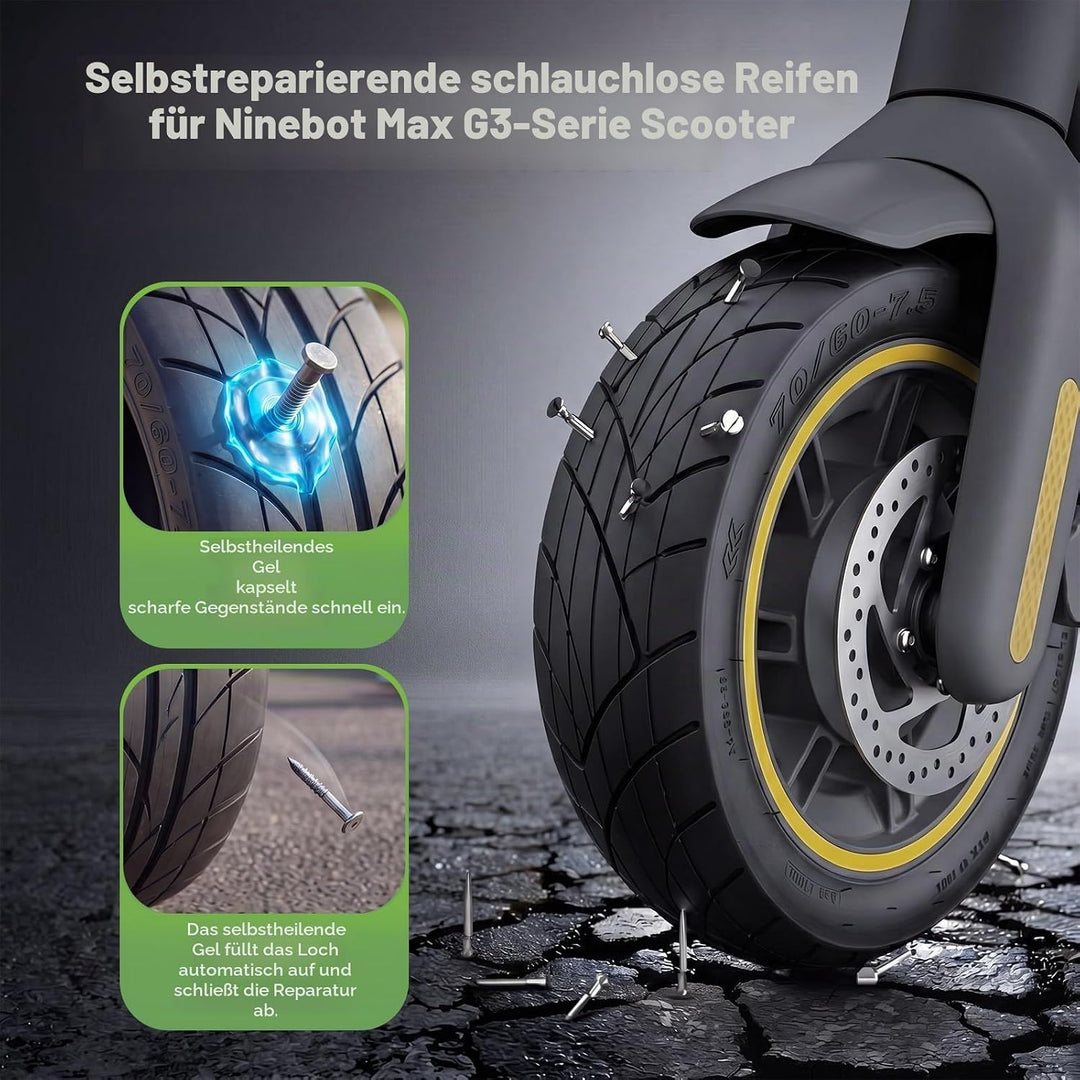 70/60-7.5 Reifen Tubeless für Segway Ninebot MAX G3 E Scooter Vakuumreifen | 11 Zoll Selbstheilender