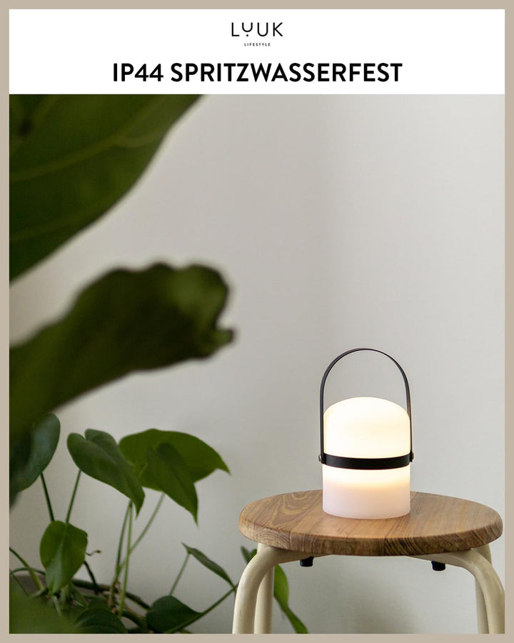 LUUK LIFESTYLE Kleine Design LED Lampe mit Griff, für den Innen- und Aussenbereich, Tragbare, IP44 w