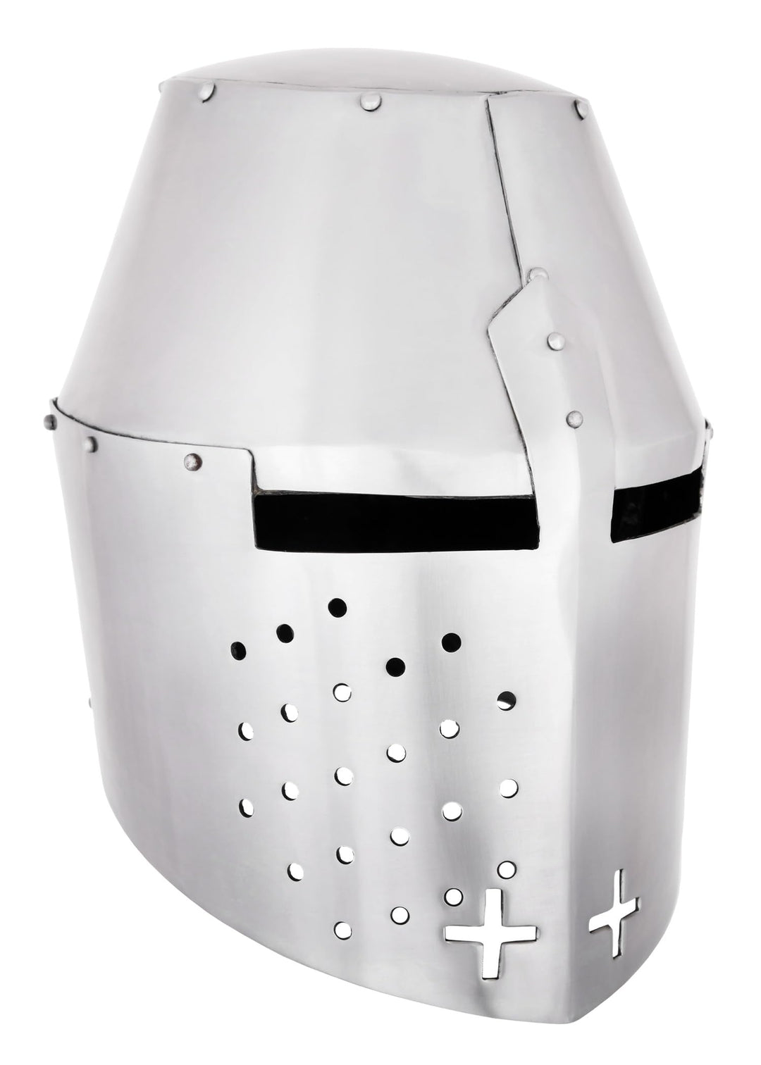 Battle-Merchant Grosser Helm Pembridge, um ca. 1370, 1,2mm Stahl - schaukampftauglich - Topfhelm - T