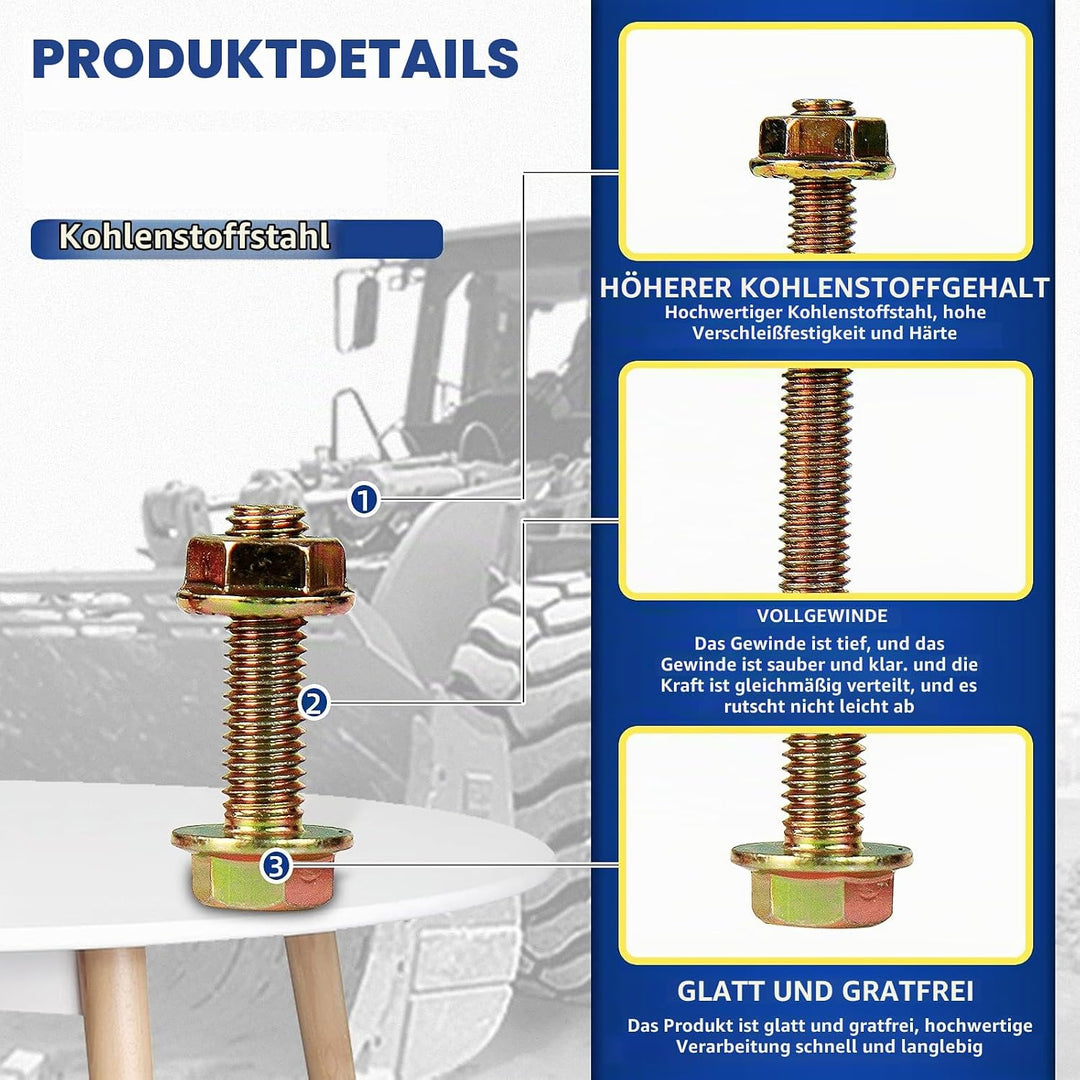 CCLIFE 280tlg Flansch Schrauben DIN 6921 und Muttern DIN 6923 Set Sechskantschrauben Vollgewinde Sor