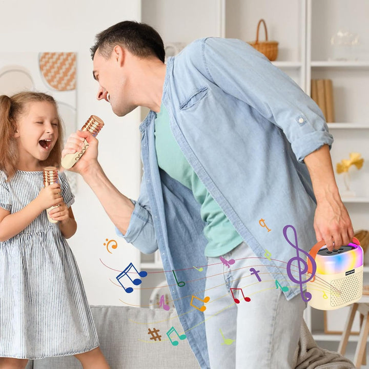 Mikrofon- und Lautsprecherset, kleine Karaoke-Maschine - Tragbare Kinder-Gesangsmaschinen mit 1200 m