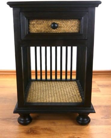 livasia Rattanschränkchen mit Schublade, Nachttisch, Beistellschrank, Badezimmerschränkchen(Nr.40)