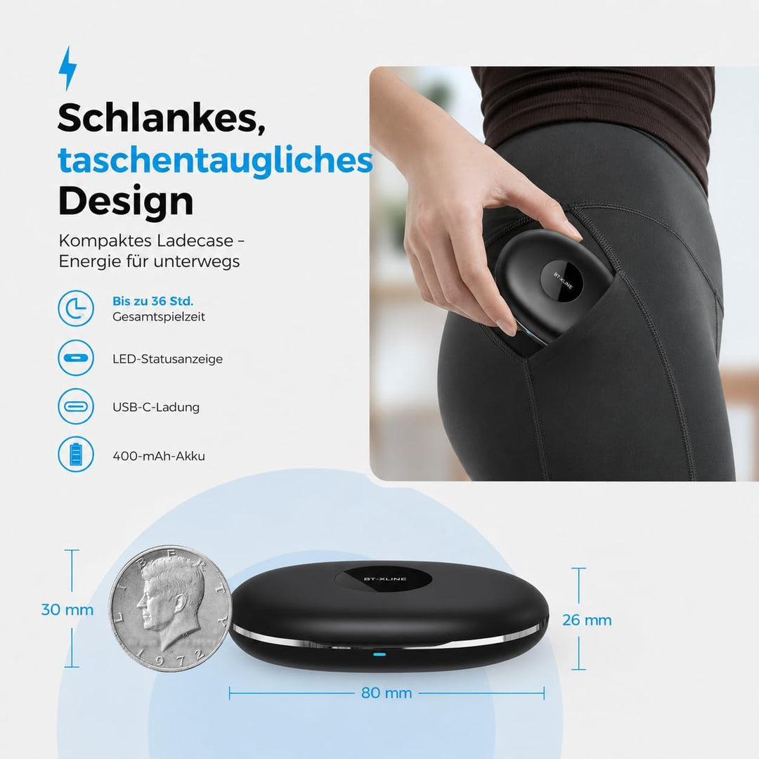Micool Open-Ear Kopfhörer Bluetooth 6.0, Clip-On Ohrhörer Kabellos mit 36H Spielzeit, Geräuschreduzi