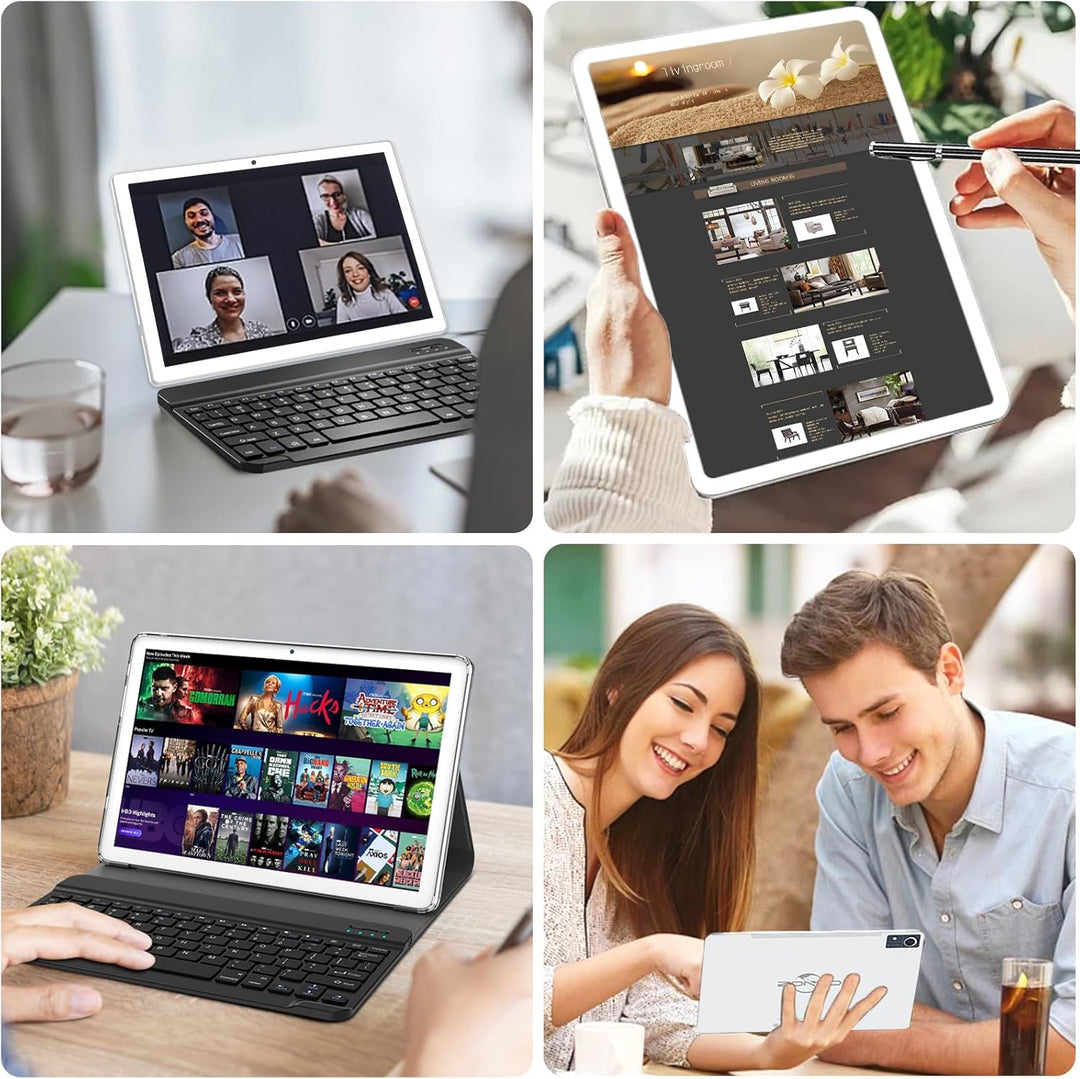ZONKO 2025 Neueste Tablet 10 Zoll Tablets 16GB RAM+128GB ROM/TF 1TB, 5G+2.4G WLAN, 8-Core 2.0GHz, 80