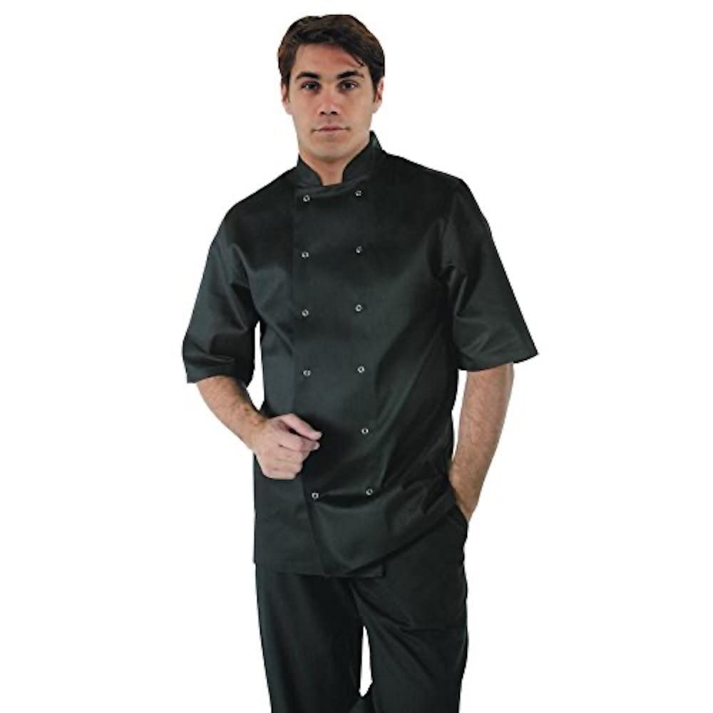 Whites Chefs Apparel A439-M Vegas-Kochjacke, kurze Ärmel, schwarz, M