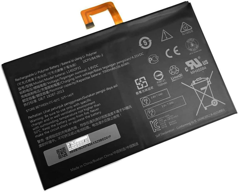 7XINbox 3.8V 7000mAh 26.6Wh L14D2P31 Ersatz Akku Batterie für Lenovo TAB 2 A7600-F A10-70F A10-70 A1